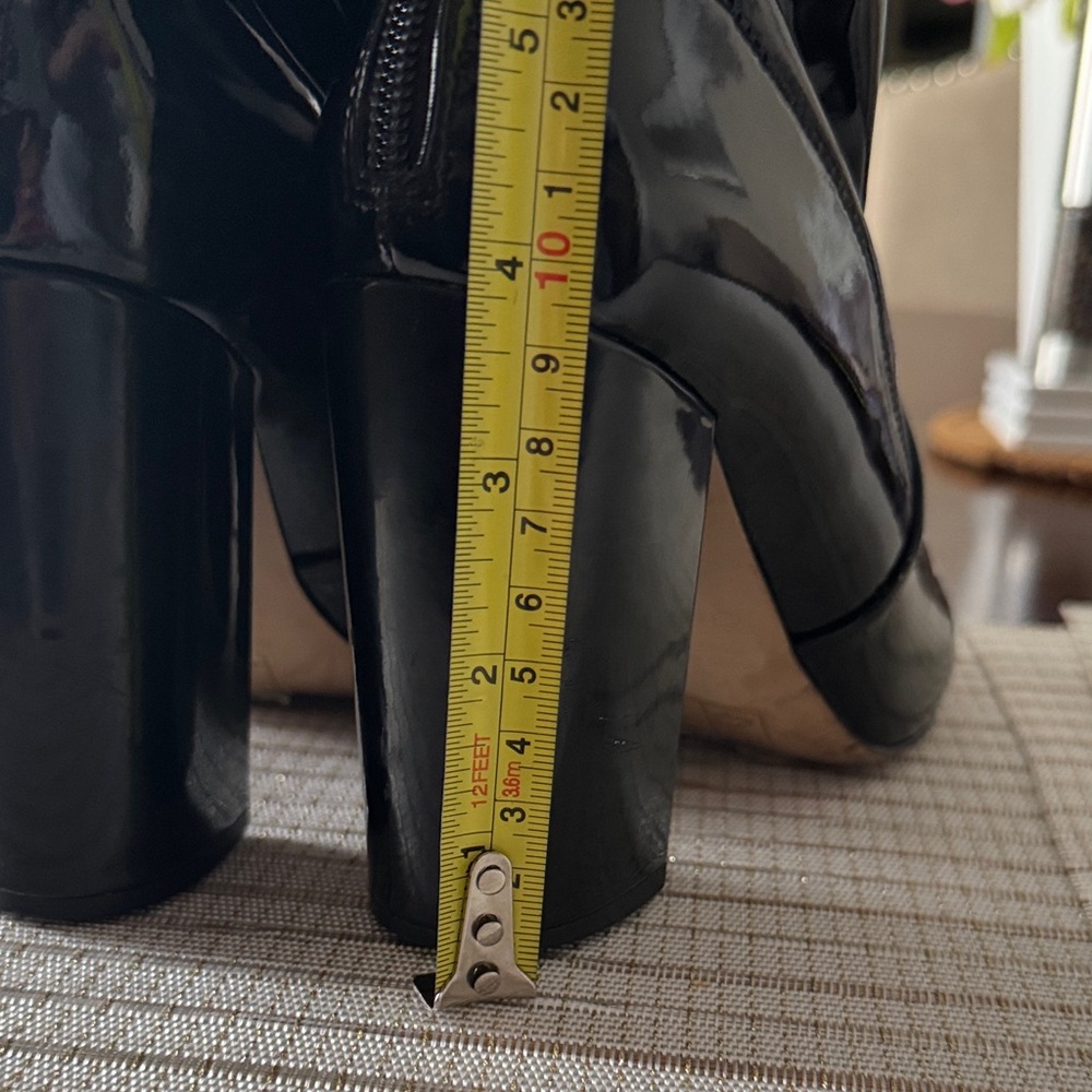 Aldo Black Patent Block Heel Ankle Booties - Picture 8 of 8